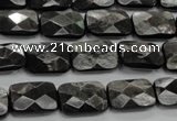 CHS35 15.5 inches 10*14mm faceted rectangle natural hypersthene beads