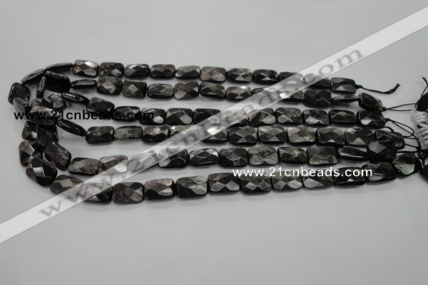 CHS35 15.5 inches 10*14mm faceted rectangle natural hypersthene beads