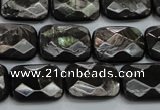 CHS37 15.5 inches 13*18mm faceted rectangle natural hypersthene beads