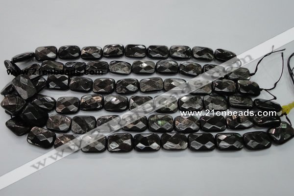 CHS37 15.5 inches 13*18mm faceted rectangle natural hypersthene beads