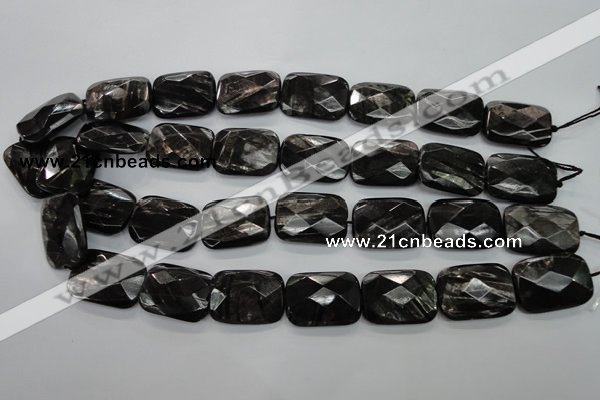 CHS39 15.5 inches 18*25mm faceted rectangle natural hypersthene beads