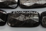 CHS40 15.5 inches 20*40mm faceted rectangle natural hypersthene beads