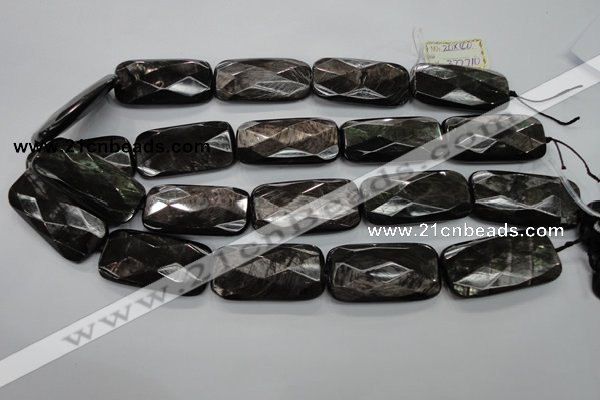 CHS40 15.5 inches 20*40mm faceted rectangle natural hypersthene beads