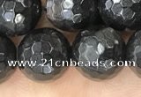 CHS46 15.5 inches 10mm faceted round natural hypersthene beads