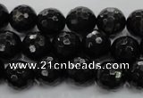 CHS47 15.5 inches 12mm faceted round natural hypersthene beads