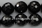 CHS50 15.5 inches 18mm faceted round natural hypersthene beads