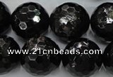 CHS51 15.5 inches 20mm faceted round natural hypersthene beads