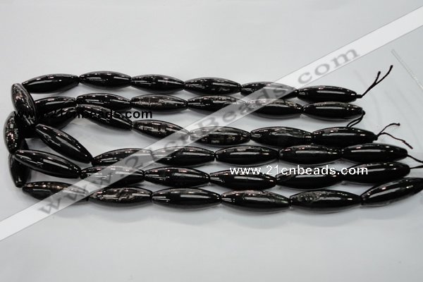 CHS56 15.5 inches 10*30mm rice natural hypersthene beads