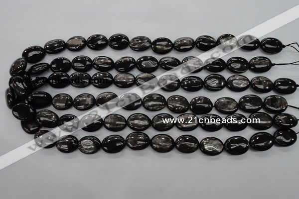 CHS72 15.5 inches 12*16mm oval natural hypersthene beads