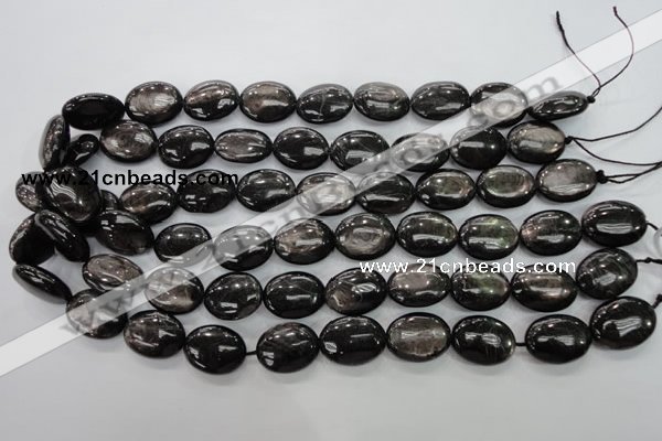 CHS74 15.5 inches 15*20mm oval natural hypersthene beads