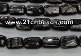 CHS88 15.5 inches 8*12mm rectangle natural hypersthene beads