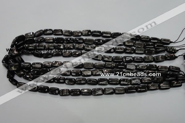 CHS88 15.5 inches 8*12mm rectangle natural hypersthene beads