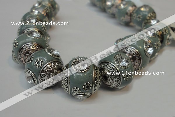 CIB195 19mm round fashion Indonesia jewelry beads wholesale