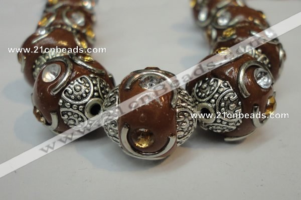 CIB236 15mm round fashion Indonesia jewelry beads wholesale