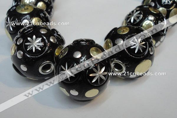 CIB367 23mm round fashion Indonesia jewelry beads wholesale