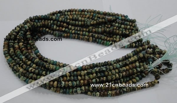 CIJ06 15.5 inches 4*6mm rondelle impression jasper beads wholesale