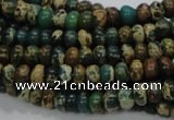 CIJ07 15.5 inches 6*8mm rondelle impression jasper beads wholesale