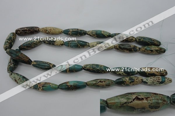 CIJ103 15.5 inches 10*30mm rice impression jasper beads wholesale