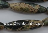 CIJ104 15.5 inches 12*40mm rice impression jasper beads wholesale