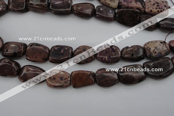 CIJ130 15.5 inches 15*18mm – 18*25mm freeform dyed impression jasper beads