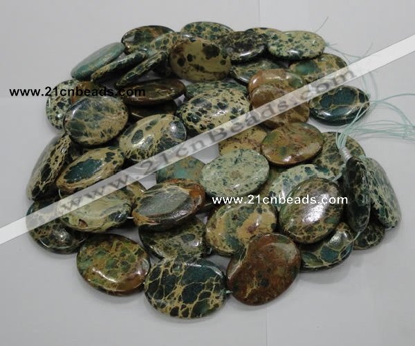 CIJ15 15.5 inches 22*30mm oval impression jasper beads wholesale