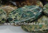 CIJ19 15.5 inches 20*40mm oval impression jasper beads wholesale