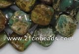 CIJ23 15.5 inches 16*16mm diamond impression jasper beads wholesale