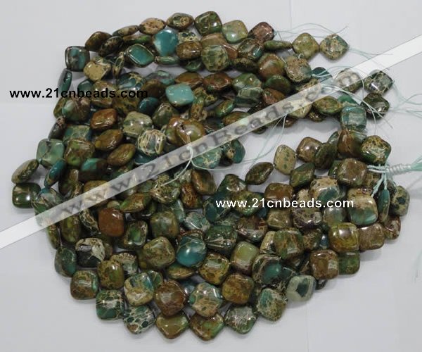 CIJ23 15.5 inches 16*16mm diamond impression jasper beads wholesale