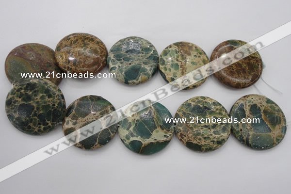 CIJ49 15.5 inches 40mm flat round impression jasper beads wholesale