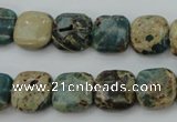 CIJ52 15.5 inches 12*12mm square impression jasper beads wholesale