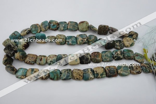 CIJ53 15.5 inches 15*15mm square impression jasper beads wholesale