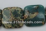 CIJ57 15.5 inches 25*25mm square impression jasper beads wholesale