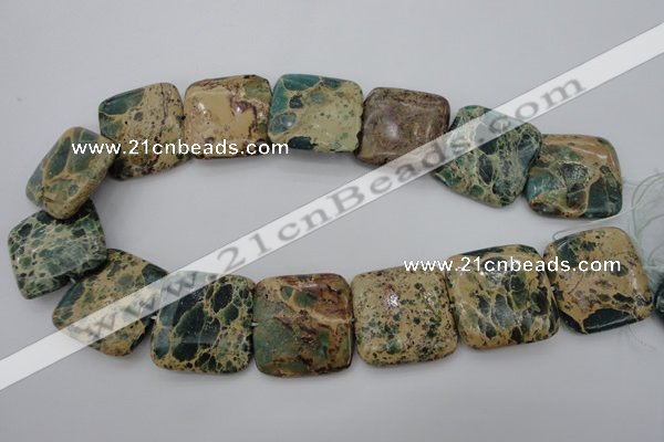 CIJ58 15.5 inches 30*30mm square impression jasper beads wholesale