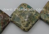 CIJ64 15.5 inches 26*26mm diamond impression jasper beads wholesale