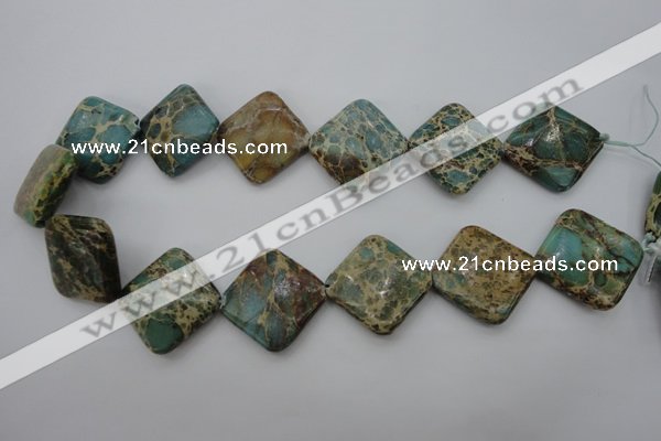 CIJ64 15.5 inches 26*26mm diamond impression jasper beads wholesale