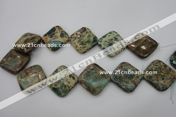 CIJ65 15.5 inches 30*30mm diamond impression jasper beads wholesale