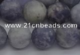 CIL111 15.5 inches 10mm round matte iolite gemstone beads