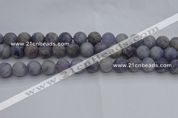 CIL111 15.5 inches 10mm round matte iolite gemstone beads
