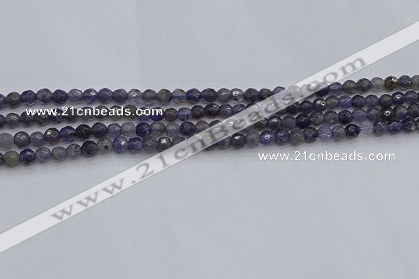 CIL117 15.5 inches 4mm faceted round iolite gemstone beads