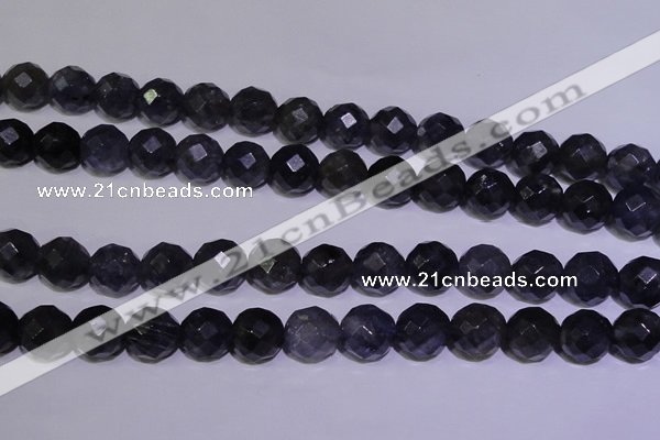 CIL33 15.5 inches 9mm faceted round natural iolite gemstone beads