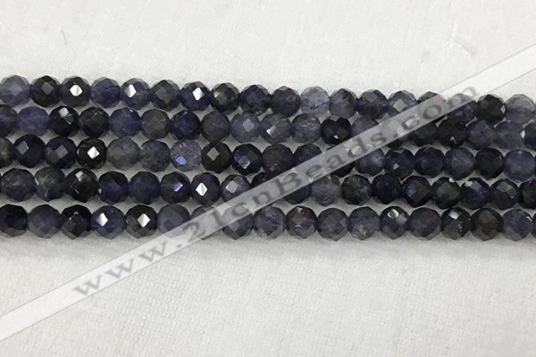 CIL50 15.5 inches 6mm faceted round iolite gemstone beads