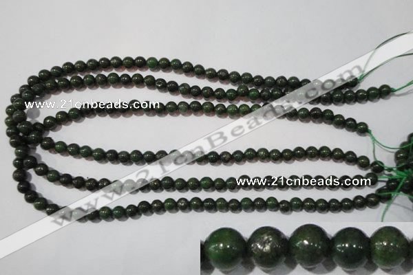 CIS01 15.5 inches 6mm round green iron stone beads wholesale