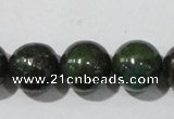 CIS03 15.5 inches 10mm round green iron stone beads wholesale