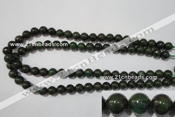 CIS03 15.5 inches 10mm round green iron stone beads wholesale