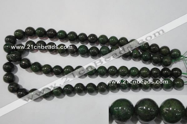 CIS04 15.5 inches 12mm round green iron stone beads wholesale