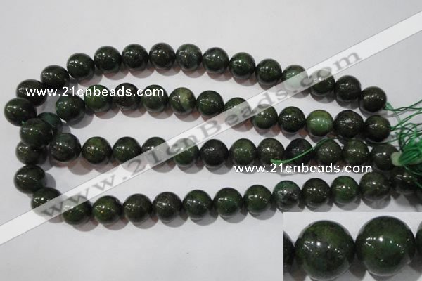 CIS05 15.5 inches 14mm round green iron stone beads wholesale