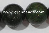 CIS07 15.5 inches 18mm round green iron stone beads wholesale