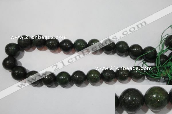 CIS07 15.5 inches 18mm round green iron stone beads wholesale