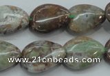 CJA04 15.5 inches 15*20mm teardrop green jasper beads wholesale