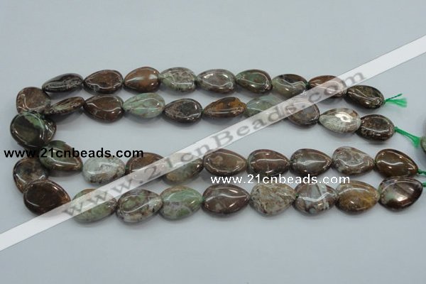 CJA04 15.5 inches 15*20mm teardrop green jasper beads wholesale